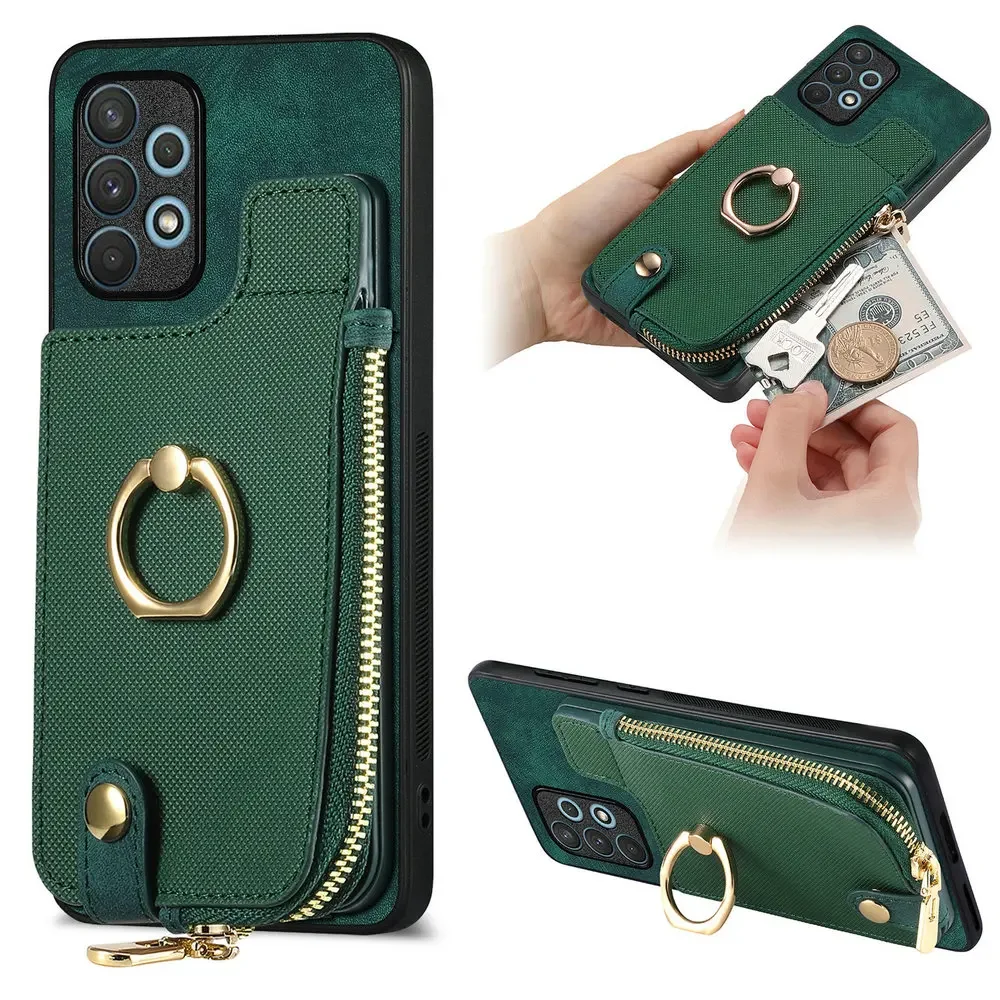 Leather Card Zipper Case for Samsung Galaxy A71 A51 A41 A31 A21S A12 A22 S A32 A42 A52 A72 A52S A 51 52 Flip Cover Wallet Funda