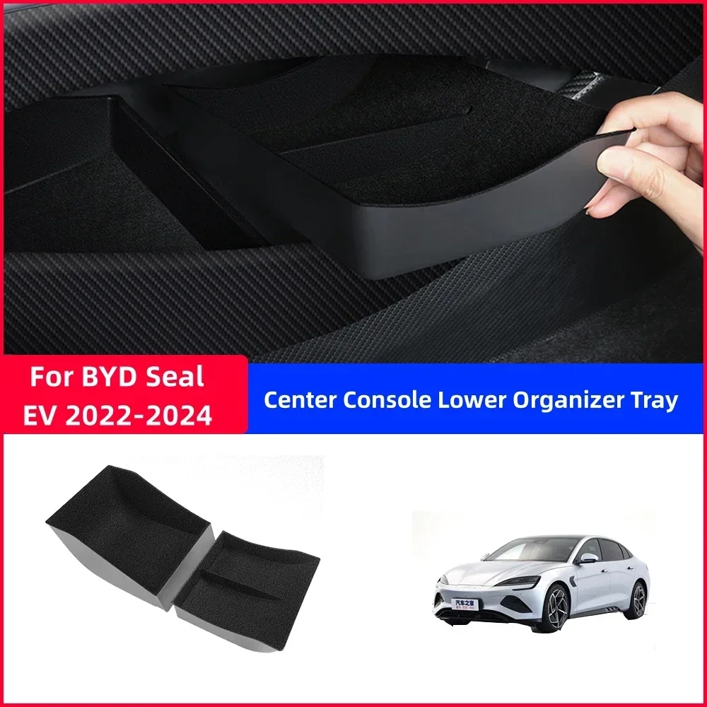 For BYD Seal EV 2022 2023 2024 Center Console Lower Storage Box ABS Segmented Armrest Insert Organizer Tray Car Accessoreis