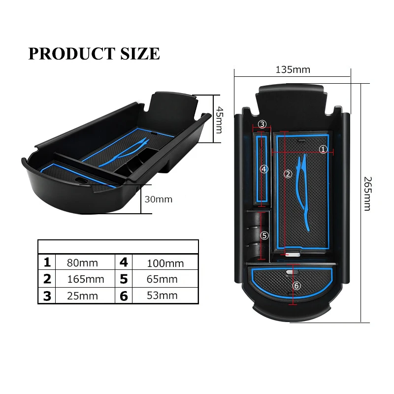 Center Console Holder Tray Car Armrest Box Phone Card Organizer Storage Box For Toyota CHR C-HR 2016 2017 2018 2019 2020 2021