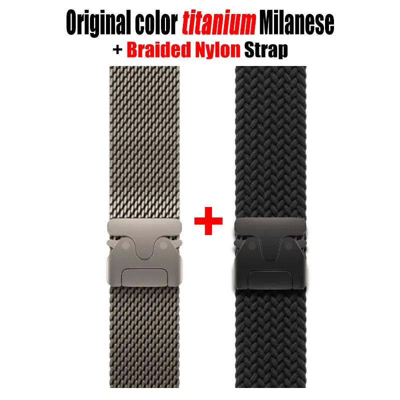 

Milanese Strap For Apple Watch Band Ultra 2 49mm 44mm 42mm 45mm 41 46mm Braided Solo Loop bracelet iWatch S10 9 8 7 6 5 SE 2pcs