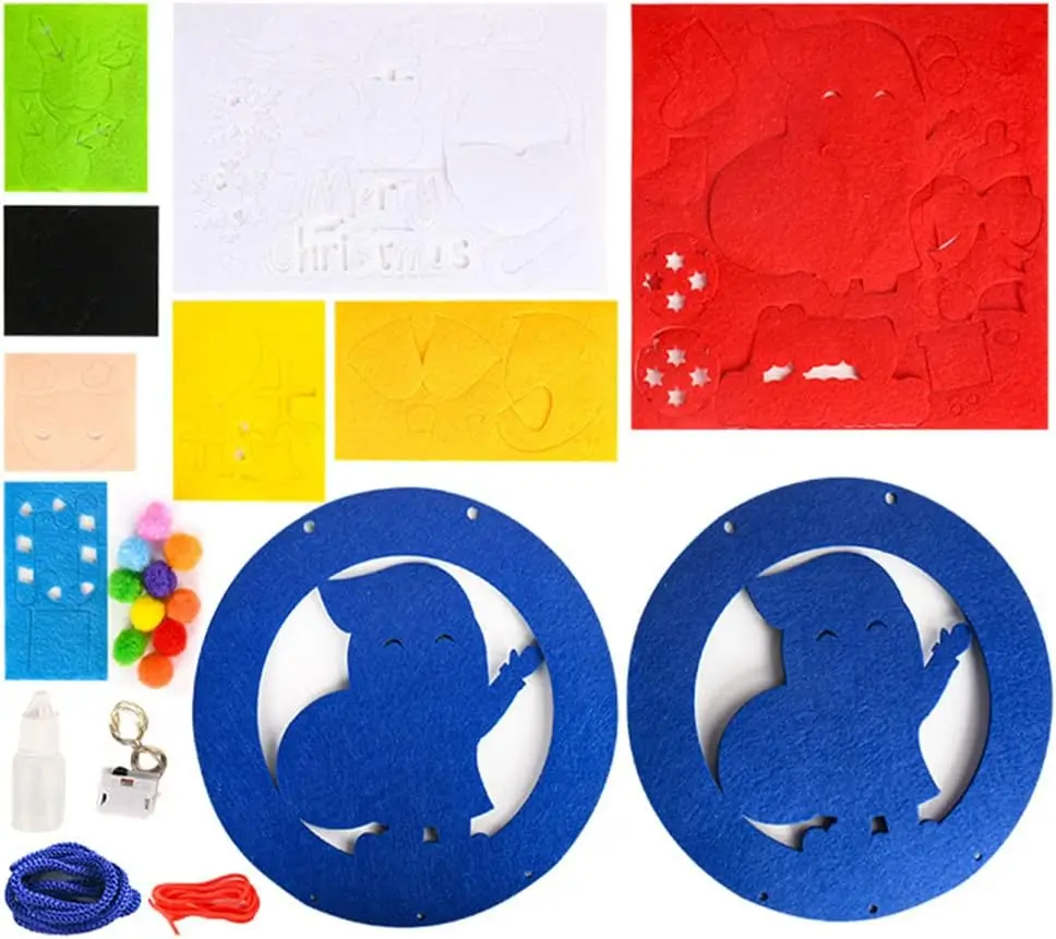 2025 Kit artigianali natalizi per bambini Ghirlande in feltro fai-da-te Ghirlande per bambini Attività educativa per le vacanze Puntelli cosplay