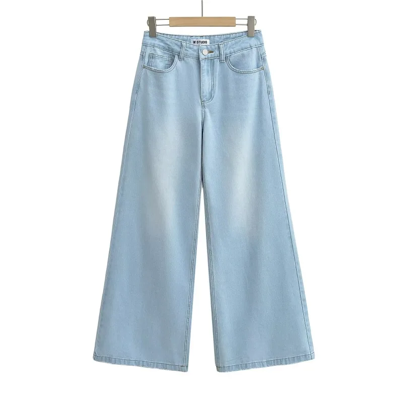 Traf zr Damen Jeans hose Baggy Jeans y2k Vintage ausgestellt breit neue niedrige Taille steigen übergroße Hose Harajuku Mode Frau Hose