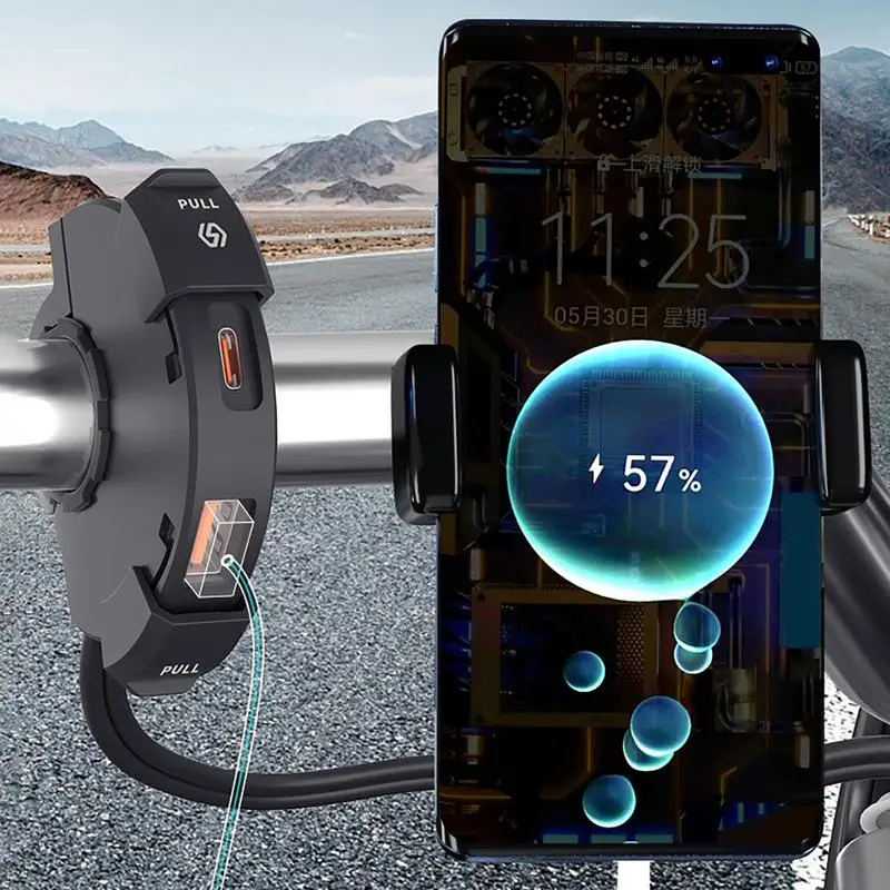 

Motorcycle Phone Charger Waterproof Handlebar Phone Charger Flexible Type C Charging Stand USB Motorcycle Charger Port Accessory