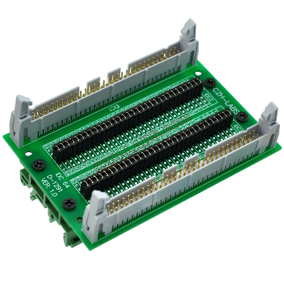 

CZH-LABS DIN Rail Mount IDC64 2x32Pin 0.1" Pitch(2.54mm) Header Diagnostic Test Breakout Board.