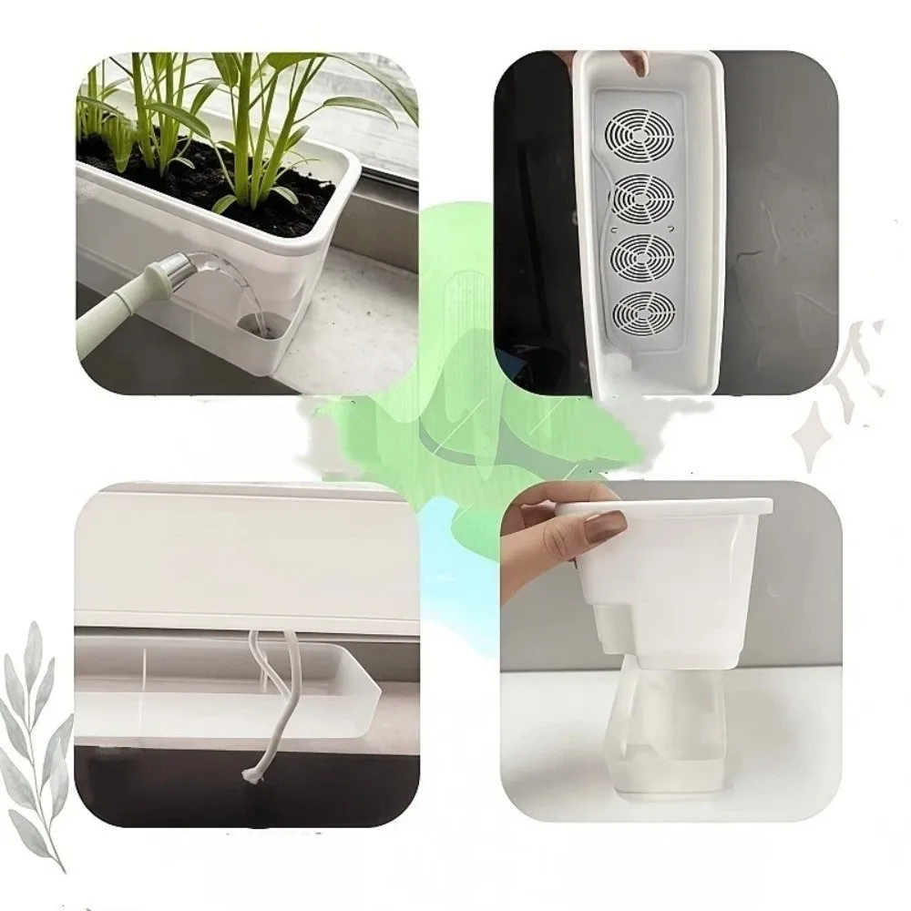 Plastic Hydroponic Plant Pots Self Watering Cultivation Box Plant Nursery Pot Planting Container Thicken Germination Tray