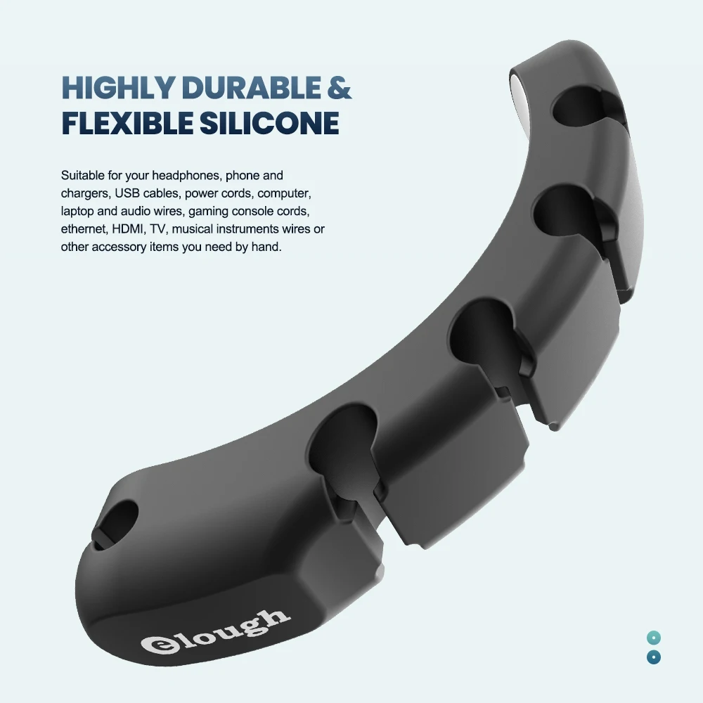 Elough Cable Organizer 7 Clip Cable Management Tidy Silicone Winder Wire Holder Arrangement For Mouse Earphone Protector image 2