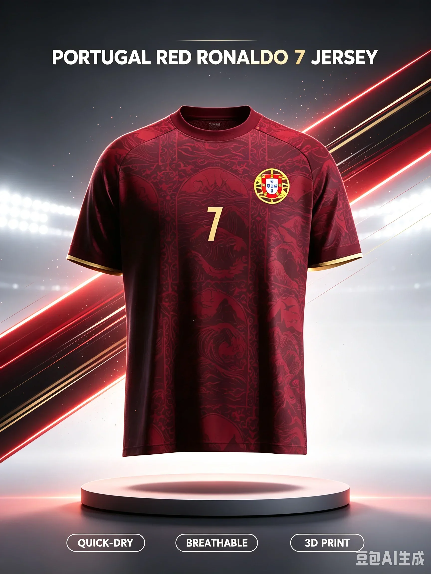 2027 New Fan Customized Casual Sports Fast Drying Breathable Ronaldo No.7.3D Printed T-shirt For Family And Children's Wear