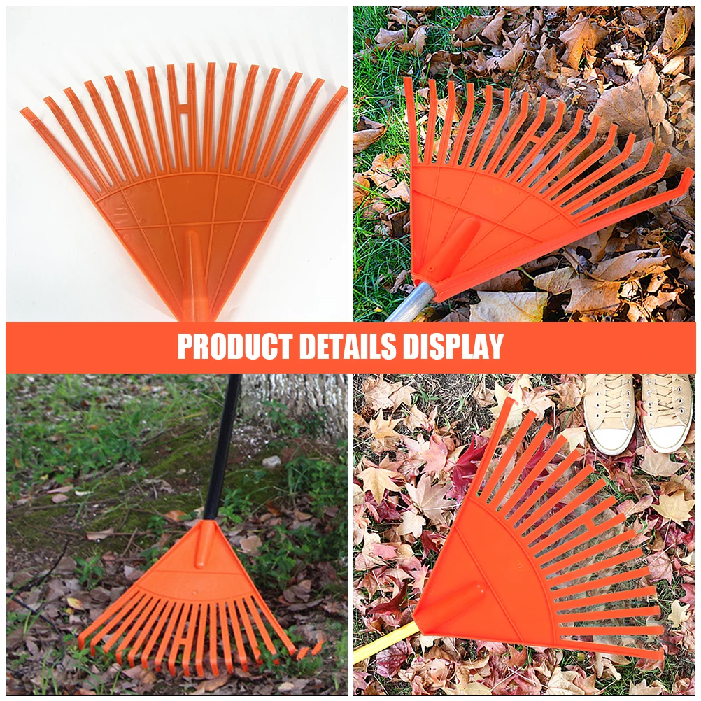 2 pz Plastica Rastrello Scopa Arancione 16 Denti Foglia Prato Attrezzo Da Giardino Heavy Duty Arbusto Rastrello Erba Artificiale Pulizia Aiutante Giardinaggio