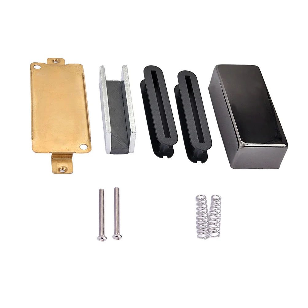 Koperen Gitaar Humbucker Pickup Kit Halsbrug Dubbele Spoel Pickup Bodemplaat Cover Slug Klossen Magneet voor Stijl Elektrisch