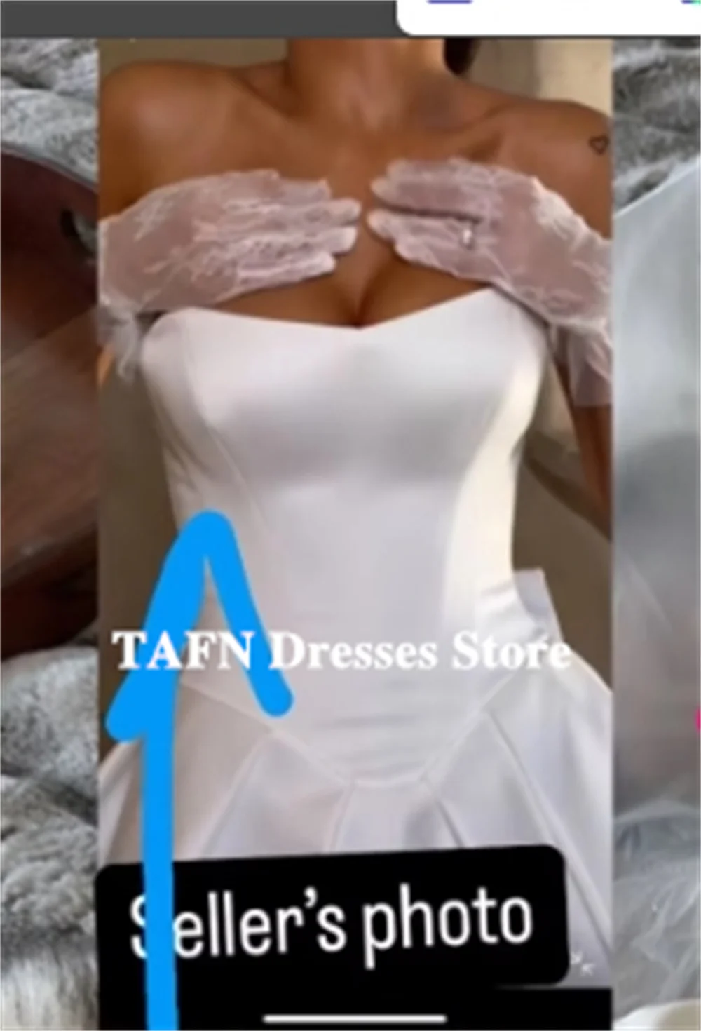 TAFN Short Wedding Dresses Strapless A Line Mini Ball Gown Custom Made Big Bow Bridal Gown Evening Party Dresses Customized