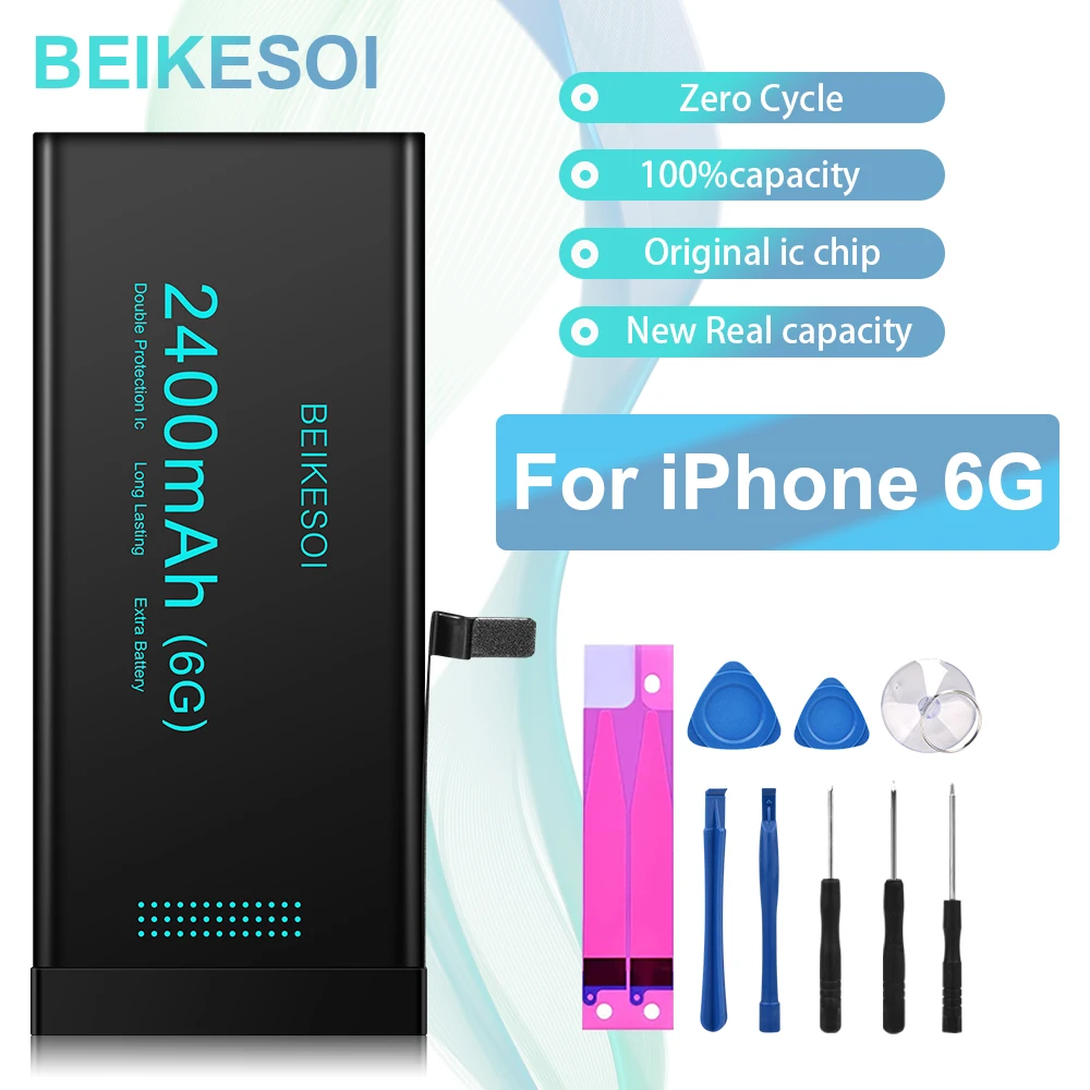 BEIKESOI Battery For iPhone 6 6G High capacity battery For iPhone 6 i6 Mobile Phone Battery Long standby time with Tool men dress watch high accuracy men s quartz watch with adjustable faux leather strap for daily time checking in business round