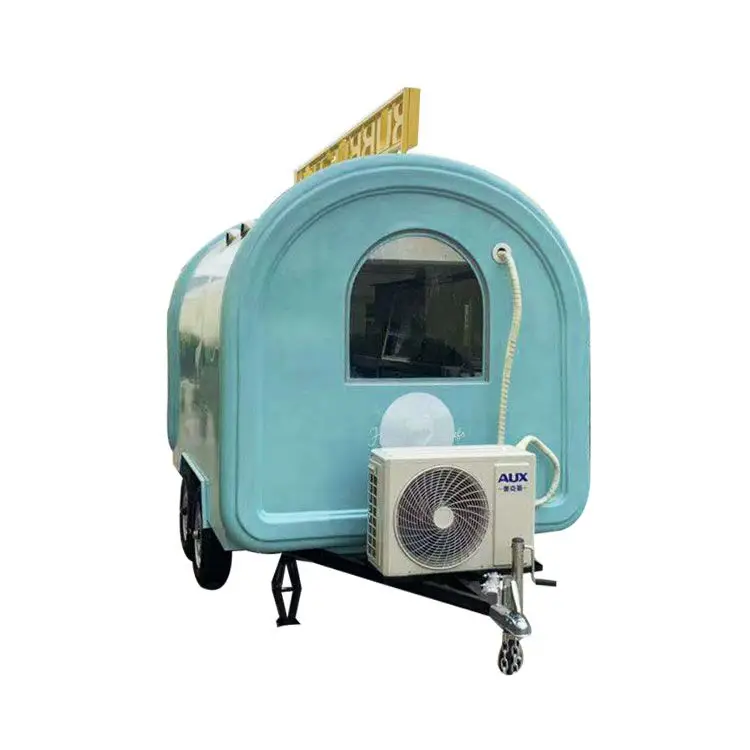 Remolque móvil de comida rápida, carrito de té y café, camión expendedor de Pizza, kiosco, furgoneta, 2,8 M de longitud