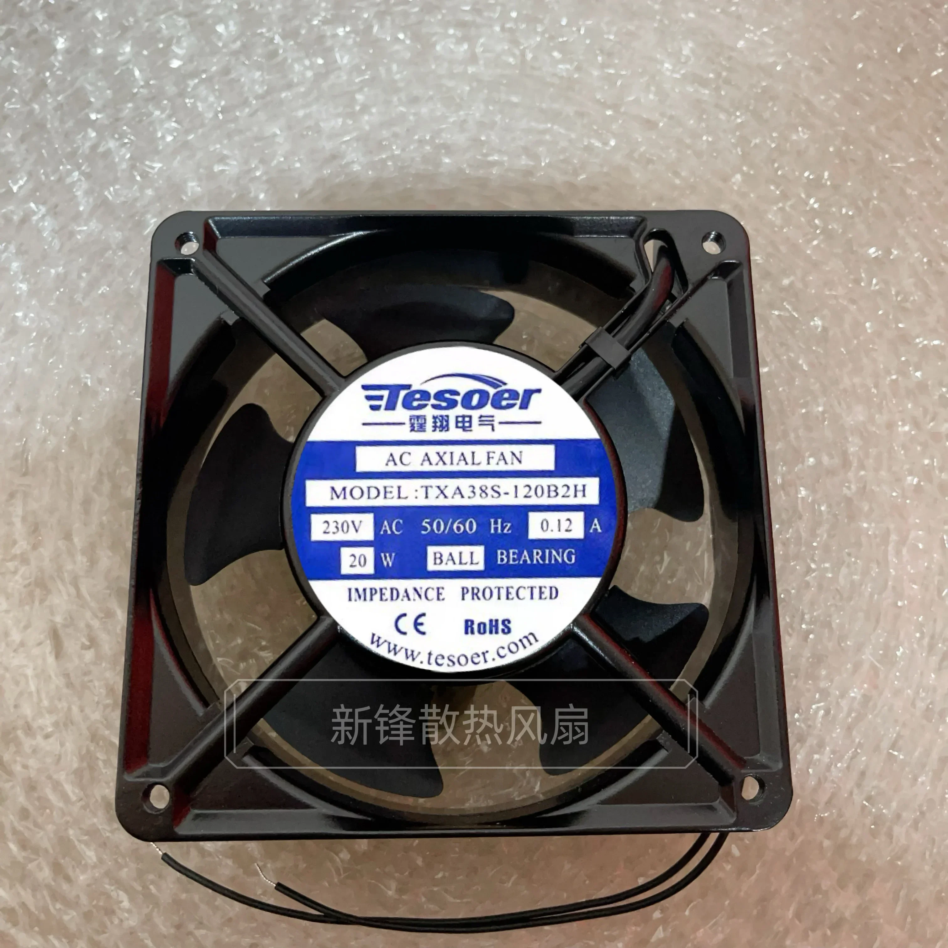 tesoer-txa38s-120b2h-012a-120x120x38mm-2線式サーバー冷却ファン