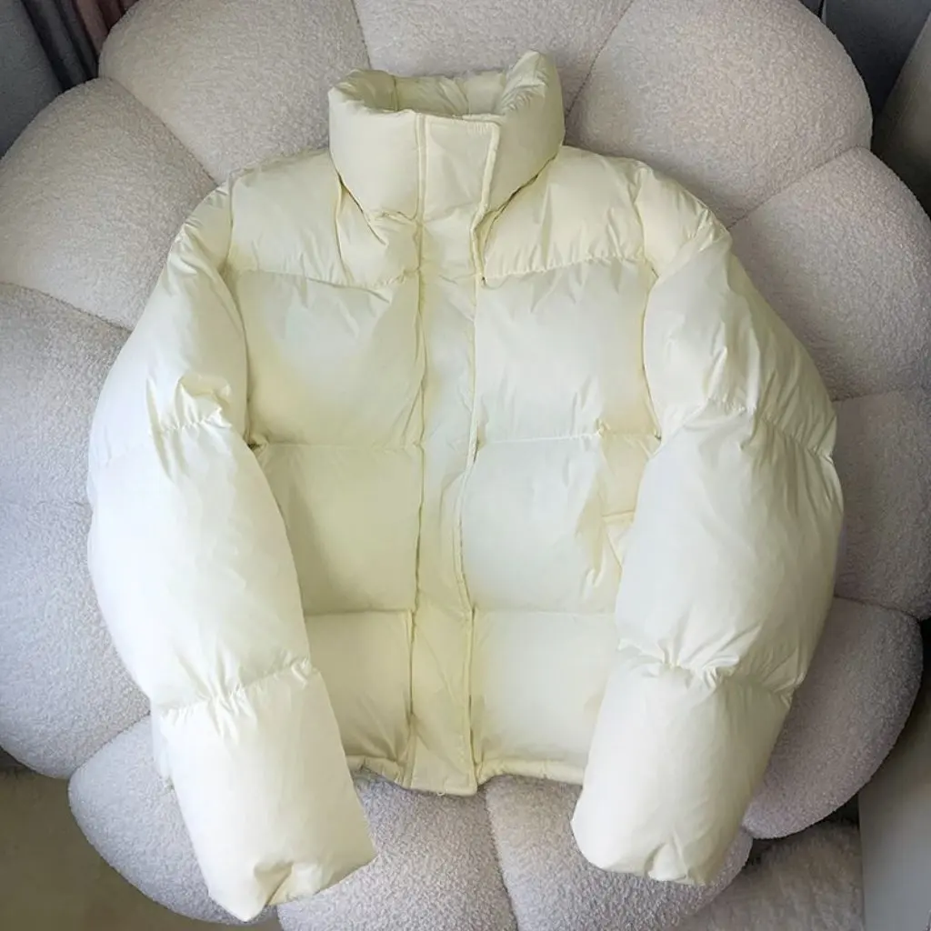 

Winter Cotton Outwear for Women Petite Fashionable Thickened Stand-Up Collar Warm Short Bread Style Upper Clothing