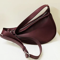 Vintage Half Moon Bags For Women Luxury Designer Handbags And Purses 2023 New In PU Leather Adjustable Straps Small Shoulder Bag