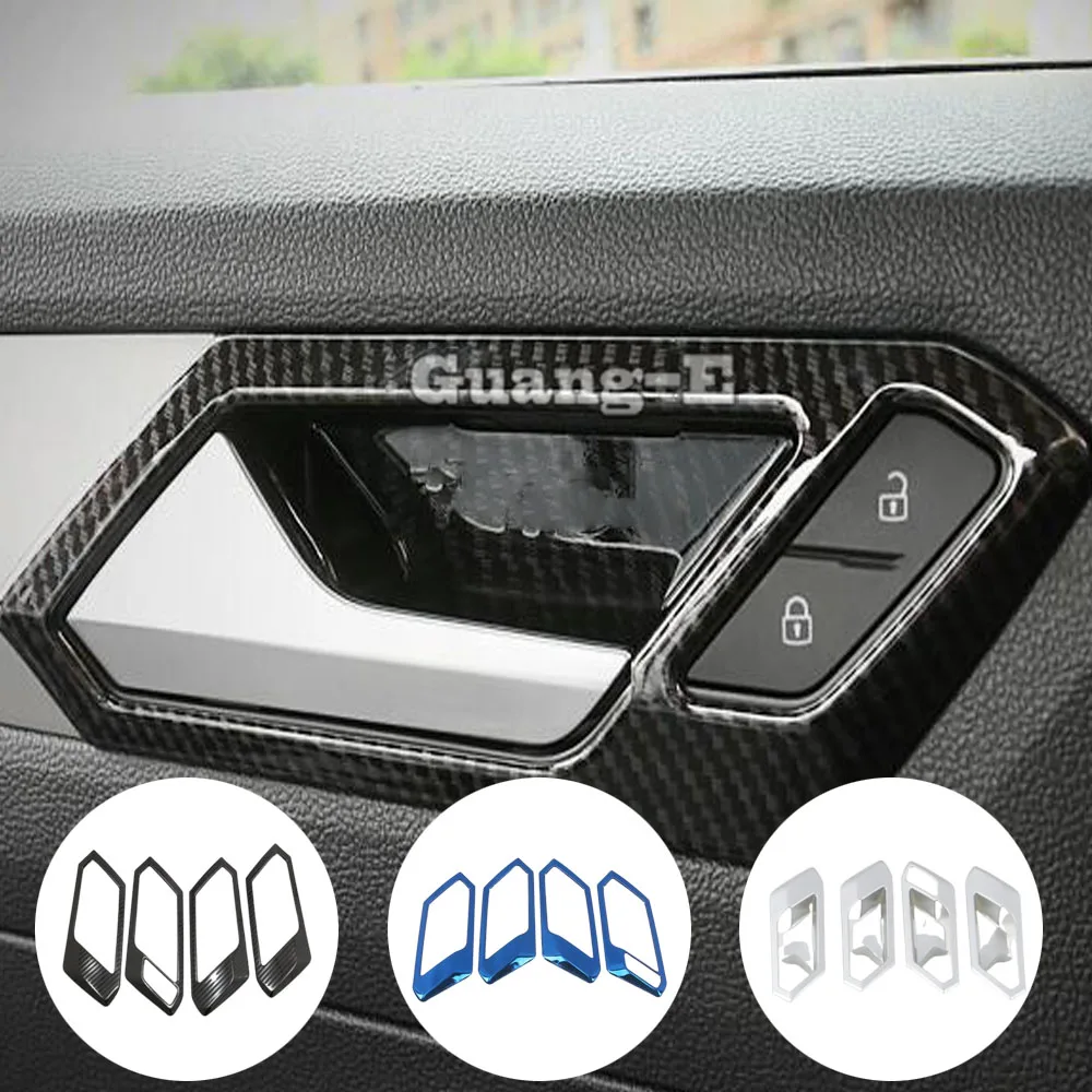 For Volkswagen VW T-ROC TROC 2017 2018 2019 2020 2021 Car Armrest Sticker Trim Door Inner Built Handle Bowl Frame Lamp Cover