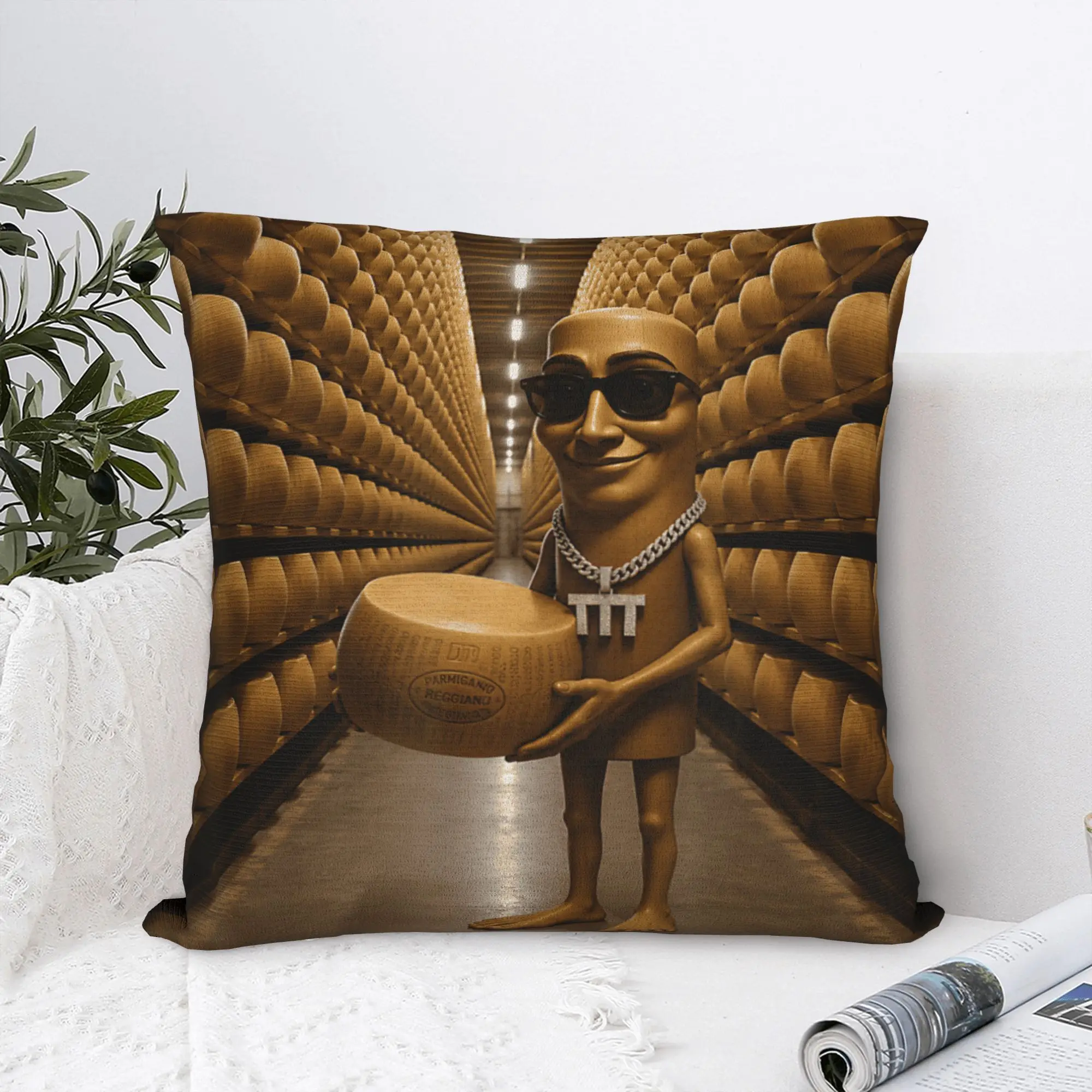 Collecting Giant Wheels of Italian Cheese Funny Tung Sahur Pillow Case  Pillow Cover Pillowcases For Wedding Party Home Decor