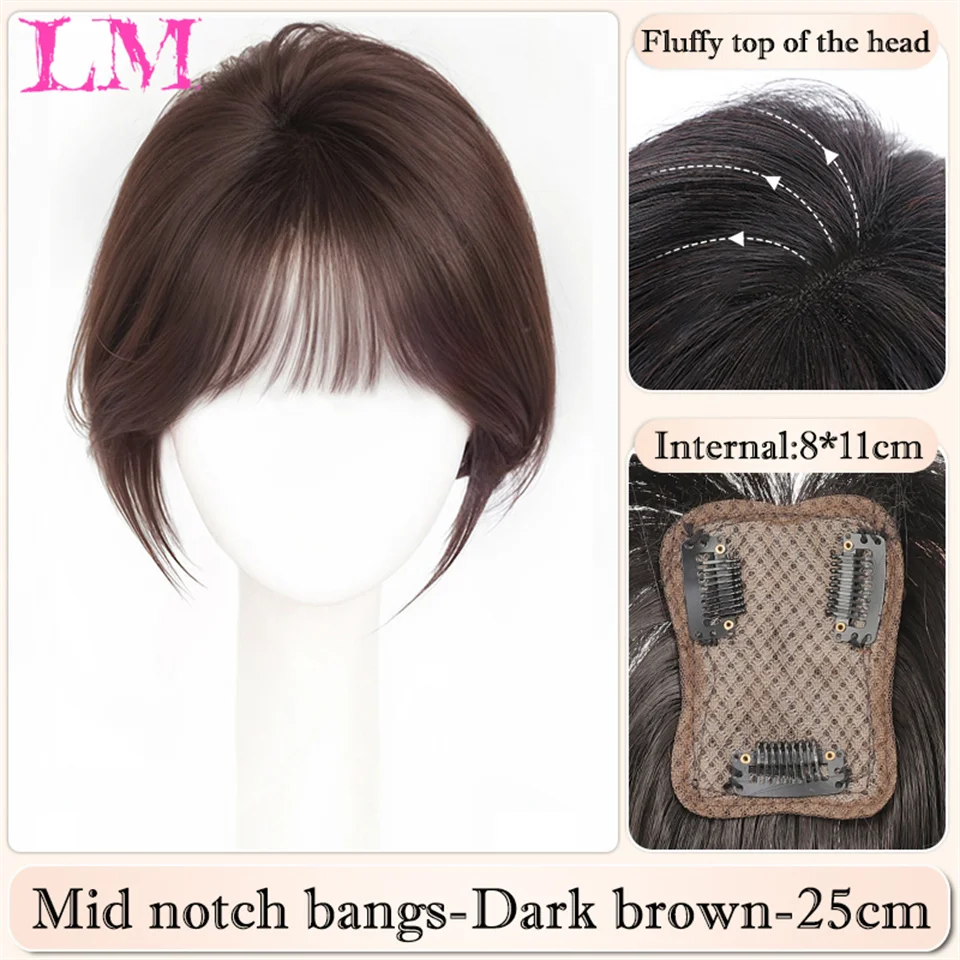 LM قاعدة علوية للنساء توبر الشعر النساء الباروكات كليب في شعر بشري حقيقي هيربيسي وصلة إطالة شعر طبيعي رقيقة تنفس المرأة Toupper #2