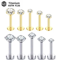 1/10pcs Titanium Medusa Labret Piercing 2/3/4/5mm Prong Zircon Ear Cartilage Tragus Piercings Lobe Helix Stud Earrings Jewelry