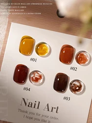 MIANEL 12ML 2rd Maillard Tortoise Shell Gelly Amber Gel Nail Polish Winter Nails Brown Nails Gold Nails New Year Nails