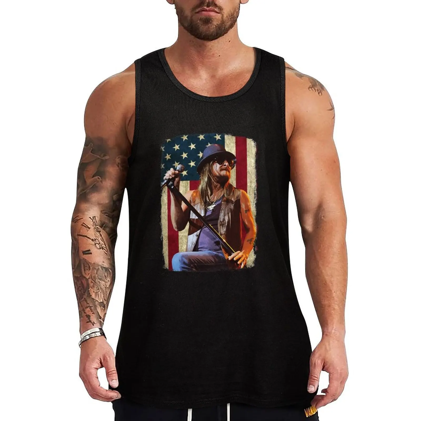 

Vintage American Flag Kid Rock Legend Tank Top Gym Ready Tank Top Sleeveless Quick Dry Athletic Top