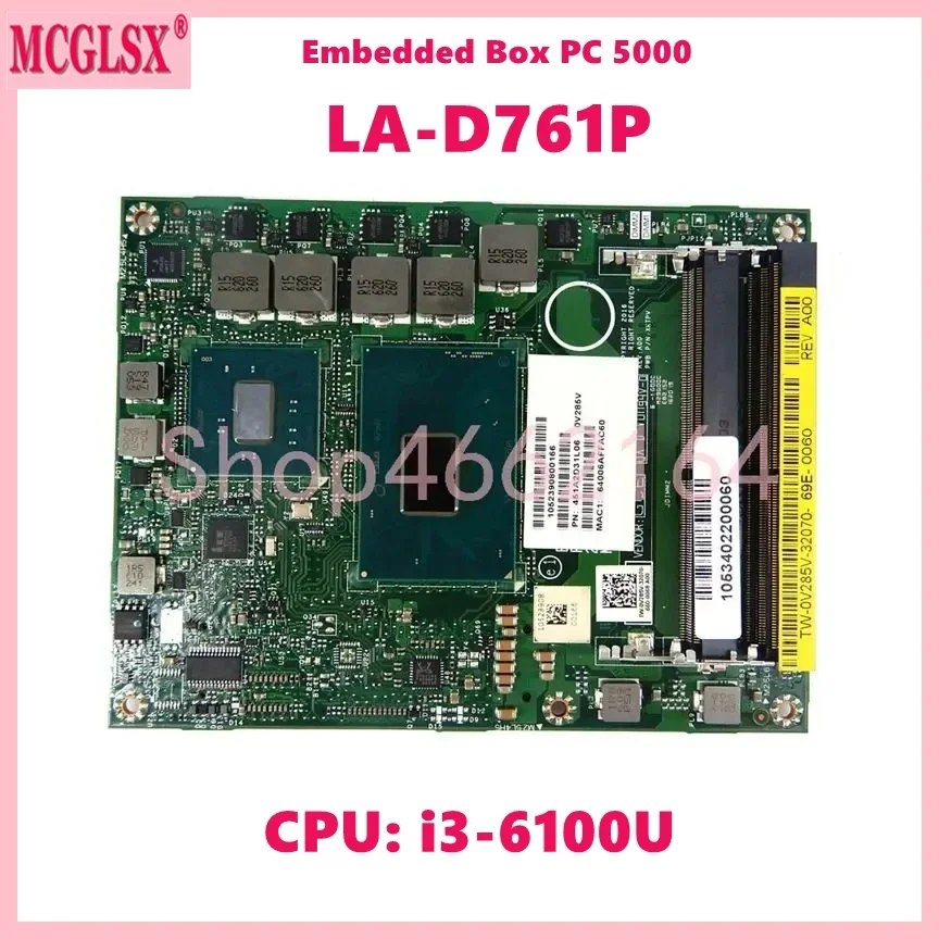 LA-D761P with i3-6100U CPU Mainboard For Embedded Box PC 5000 Celeron G3900E Laptop Motherboard CN-0V285V 100% Tested OK