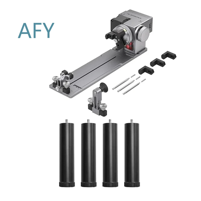 New Atomstack R8 Rotary Chuck for Laser Engraver Adjustable Rotary Axis 180 Degree Rotation for Cylindrical Objects Diameter