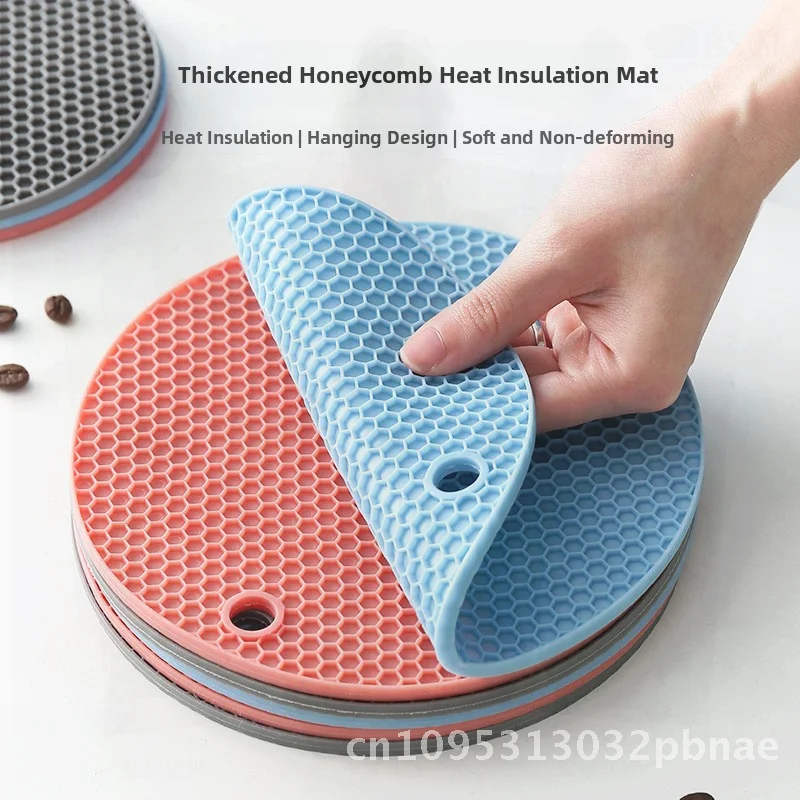 

Heat-Resistant Silicone Placemat Anti-Scalding Dining Table Mat Solid Color round Square Irregular Shape for Plate Bowl Coaster