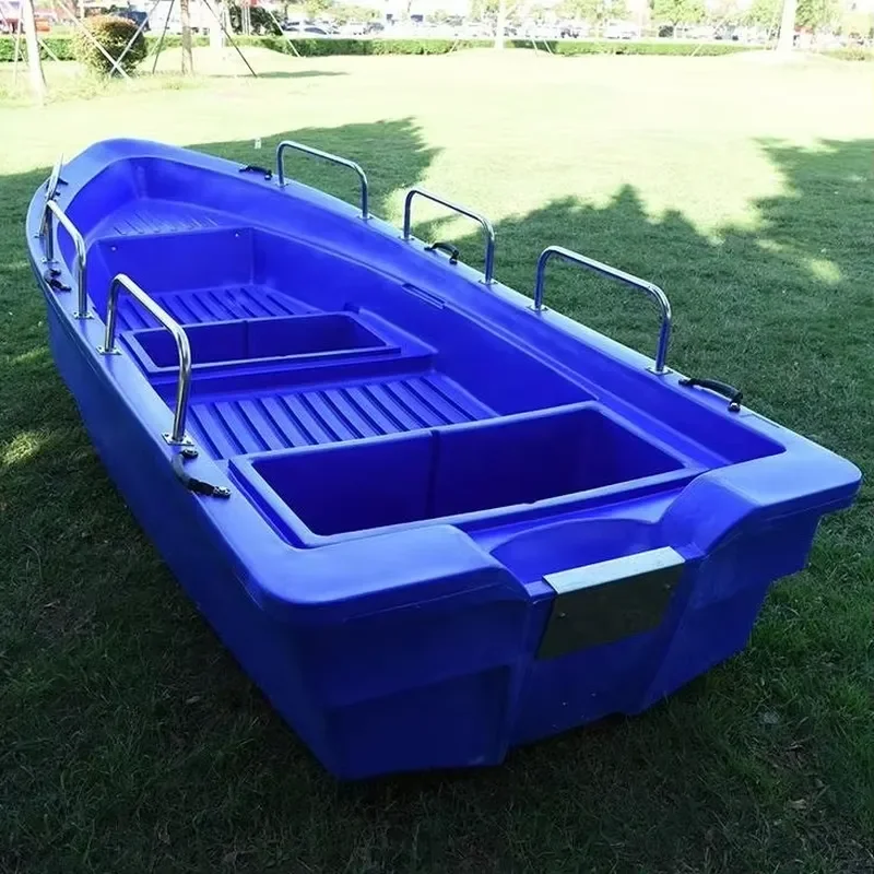 10 people 4.3 meters solid high-density polyethylene plastic large fishing boat drifting double-layer offshore plastic