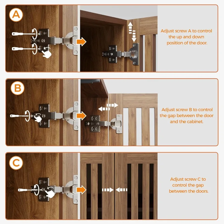 خزانة بوفيه مصبغة مع خزائن جانبية للتخزين وبابين مع قاعدة معدنية ورف قابل للتعديل للمطبخ والقهوة وغرفة الطعام E #3