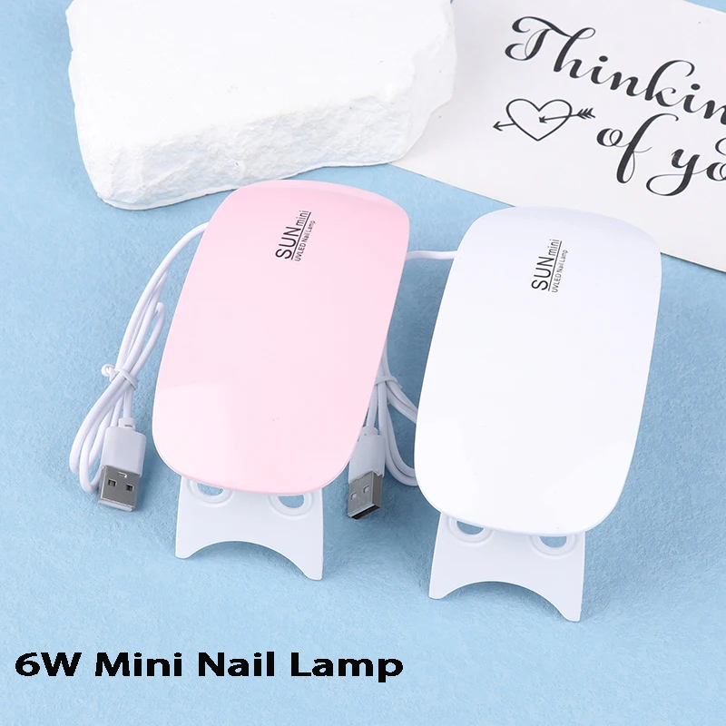 Cavo USB portatile 6W Mini lampada per unghie UV LED smalto gel curato rosa bianco essiccatore per unghie macchina per unghie domestiche strumento asciutto per vernice gel