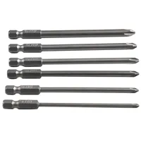 6Pcs/Set PH1 PH2 1/4inch Shank 100mm Long Steel Magnetic Alloy Steel Hex Shank Cross Head Screwdriver Bit Hand Tools