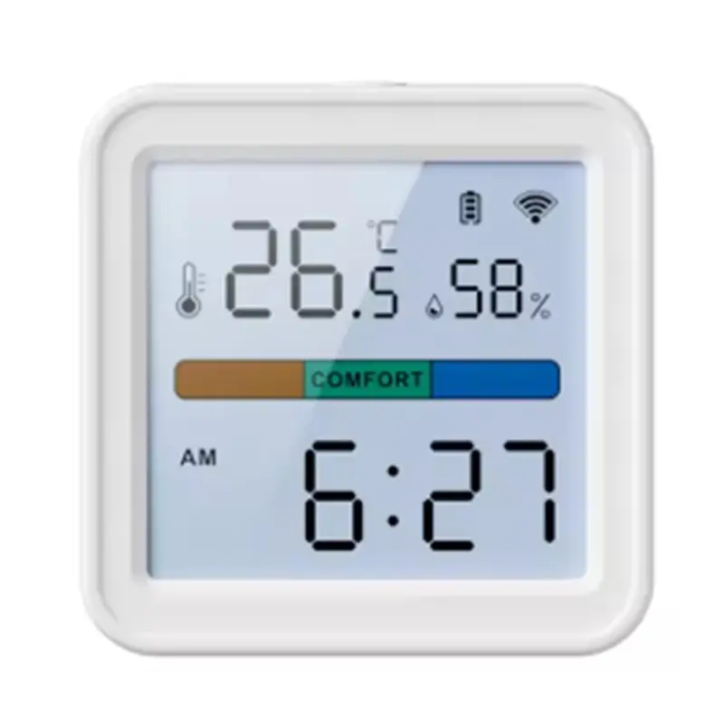 ABJI-Tuya Wifi Smart Temperature Humidity Sensor With Backlight Supported Hygrometer Thermometer Smart Home App Remote Monitor