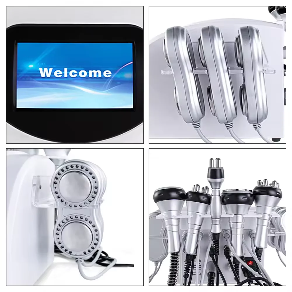 6 in 1 High Quality 80k / 40k Vacuum Cavitation System Body Shaping Cavitation Slimming Machine 80k with 6 EMS Pads