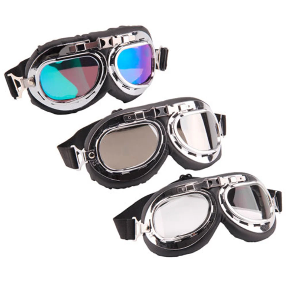 

RAF Pilot Style Motorcycle Biker Bike Biker Motocross ATV Scooter Cruisers Chopper Sun UV Goggles (Transpar