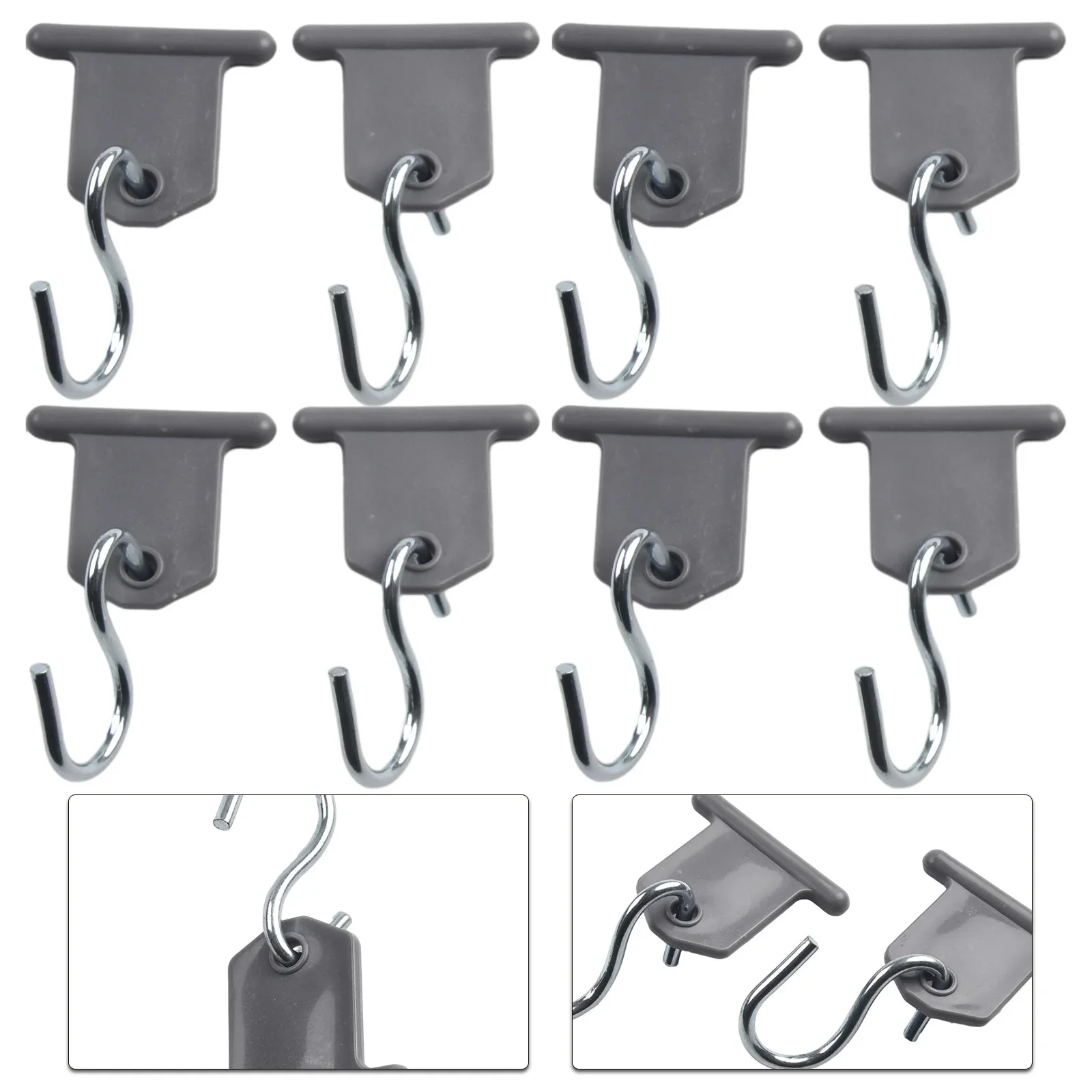 8 Pcs S Shaped Camping Awning Hooks Clips RV Tent Hangers Light Hangers With Holes For Caravan Camperb Hooks Accessories