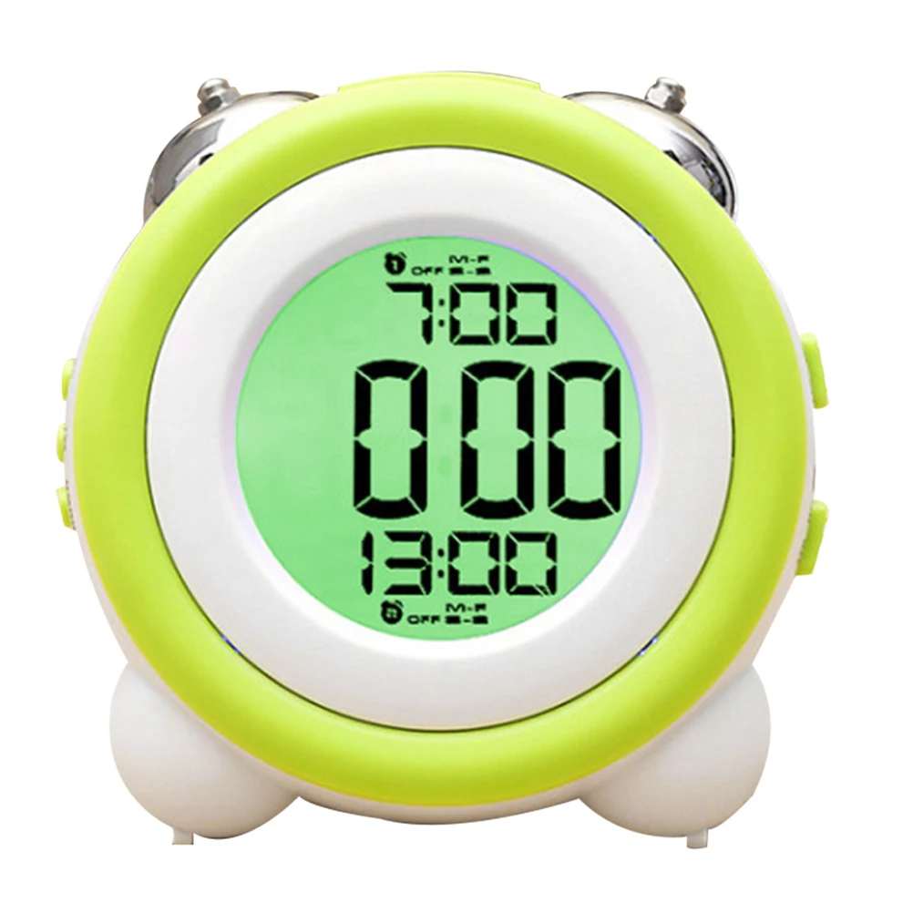 

Silent Alarm Clock Mute Round Kids Bed Desktop Child Table Home Office Bedroom Decor Quiet Accurate