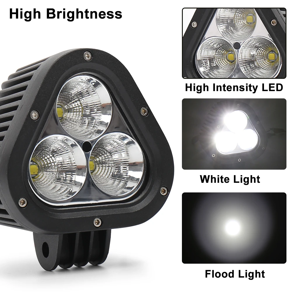 MOVOTOR 2 PCS Off Road 4 Inch LED Triangle Driving Work Light for Truck Jeep SUV BOAT ATV 4X4 4WD