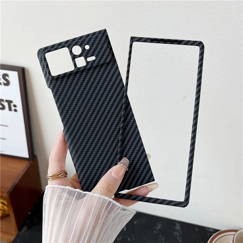 Carbon Dimension Texture Phone Case For XiaoMi Mix Fold 2 PC Hard Shell Shockproof Cover