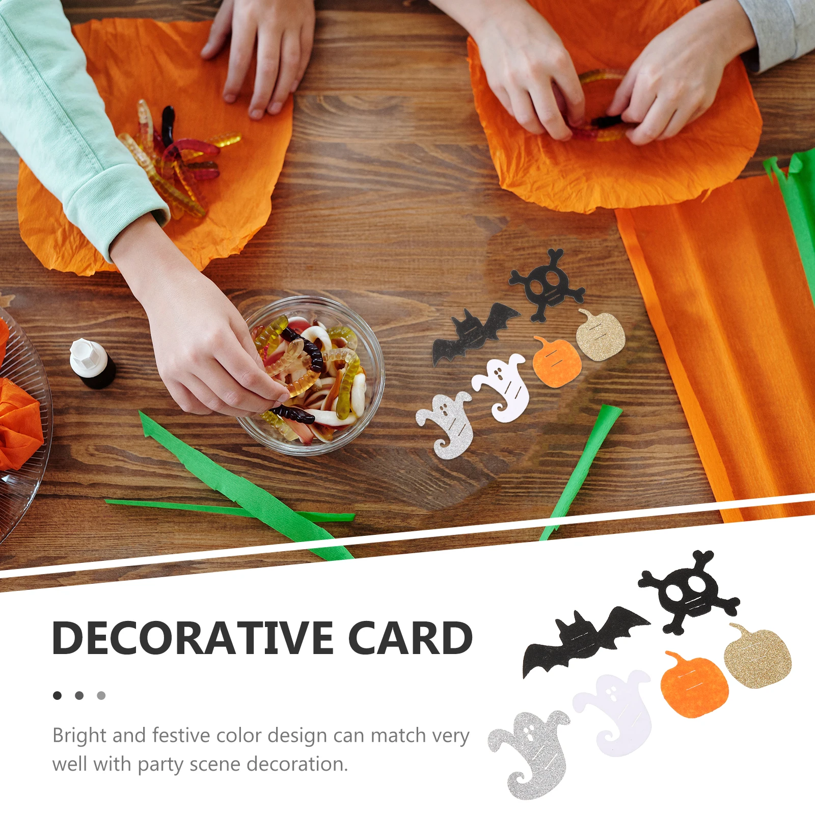 

30 Pcs Halloween Party Decoration Lollipop Seasonal Candy Stand Card Ornament for Cards