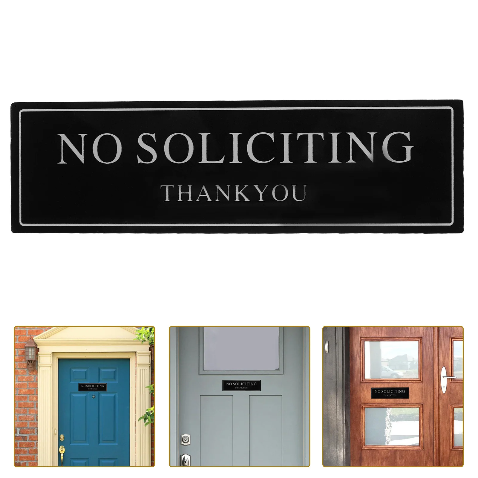 

Acrylic No Soliciting Sign Outdoor Clear Door Hanging Wall Mount No Soliciting Sign for House Front Yard