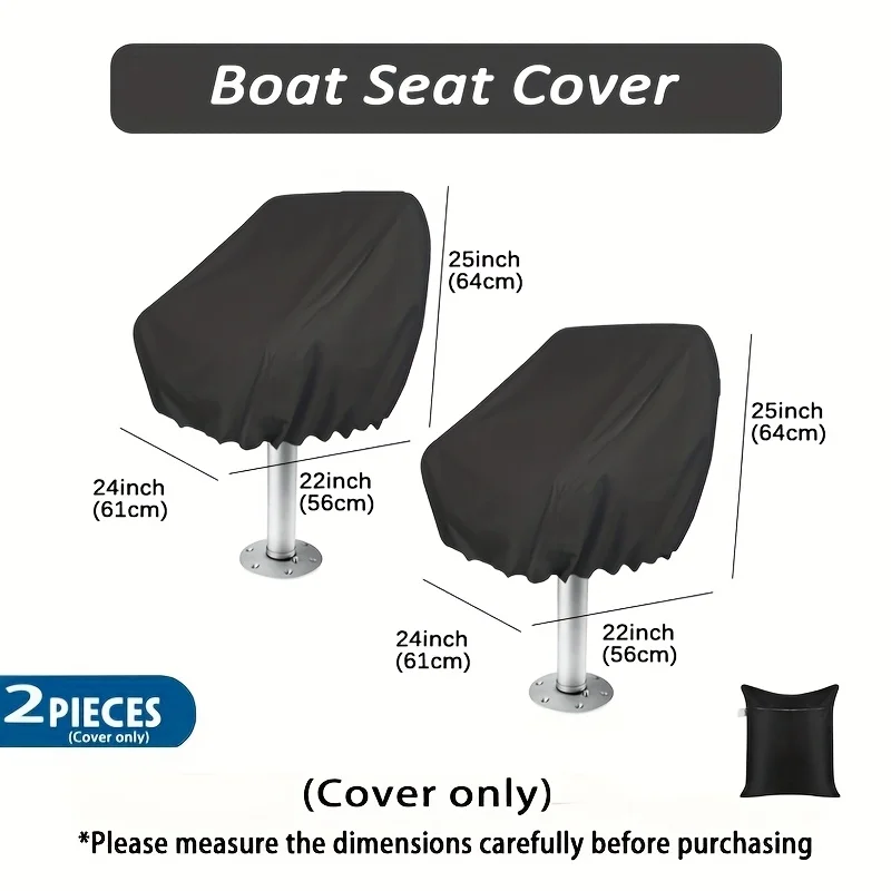 2-piece Durable Marine Seat Cover, UV-resistant and Windproof, Suitable for All Seasons