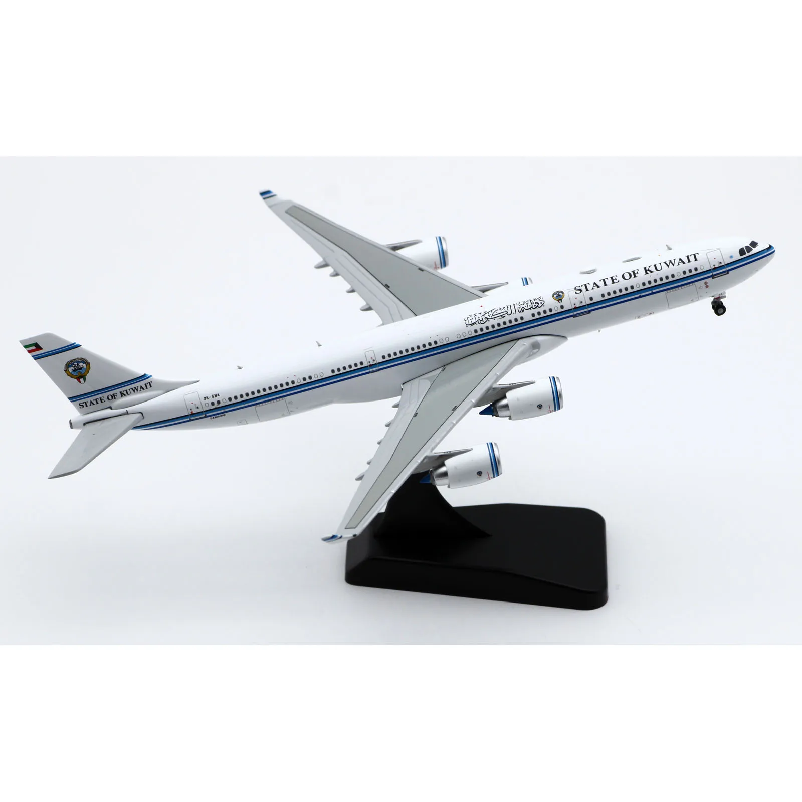 XX40053 Alloy Collectible Plane Gift JC Wings 1:400 Kuwait Government Airbus A340-500 Diecast Aircraft Model 9K-GBA With Stand