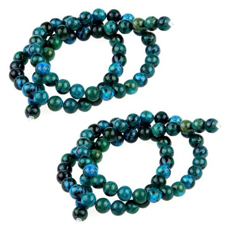 2X อัญมณี Chrysocolla หินกลม 6 มม