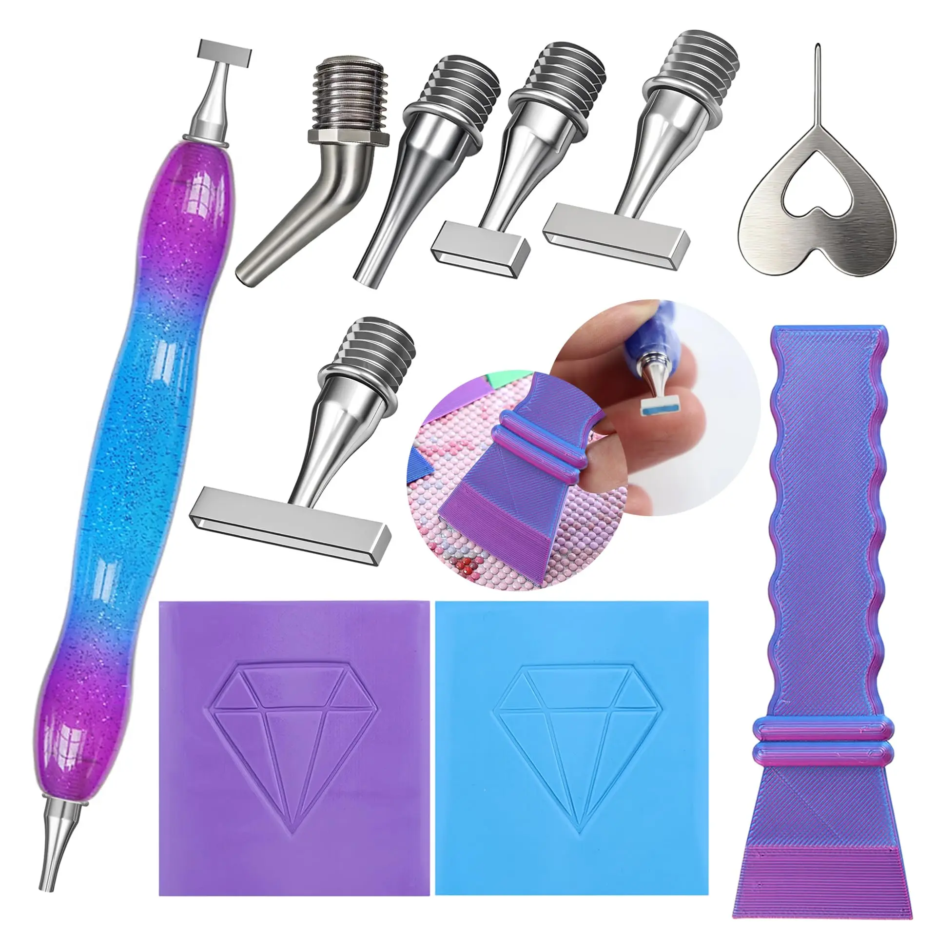 Diamond Painting Pen, with Fine Steel Diamond Painting Art Tips, Multifunctional Dotting Pen, with Strong Adhesive Tool Accessories, Correction Tool, Diamond Painting Pen, 5D Diamond Painting Accessory Tool Set