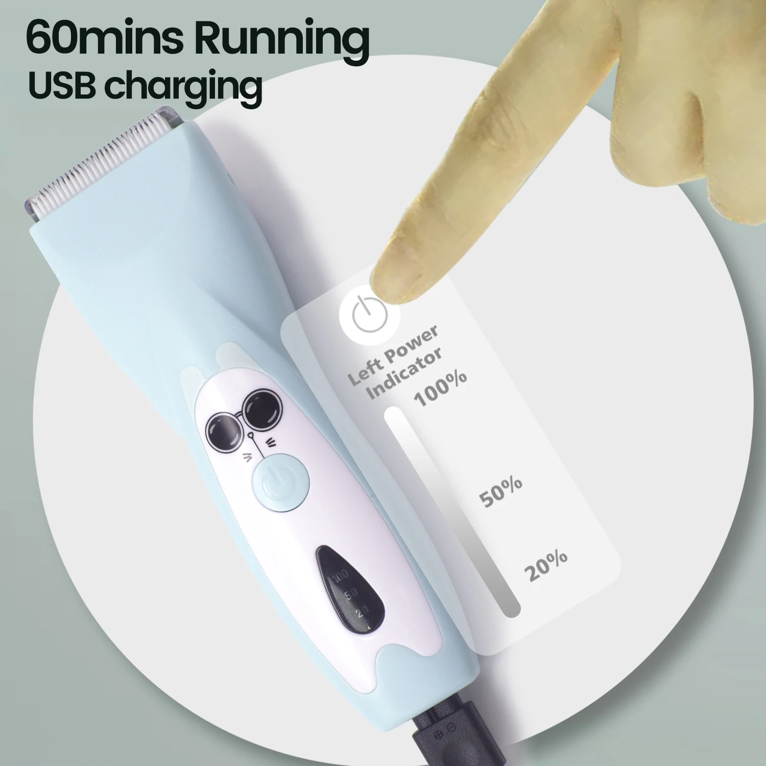 Quiet Baby Hair Trimmer elétrica recarregável Kids Hair Clipper para crianças Sleep Haircut Safe Ceramic Blade impermeável