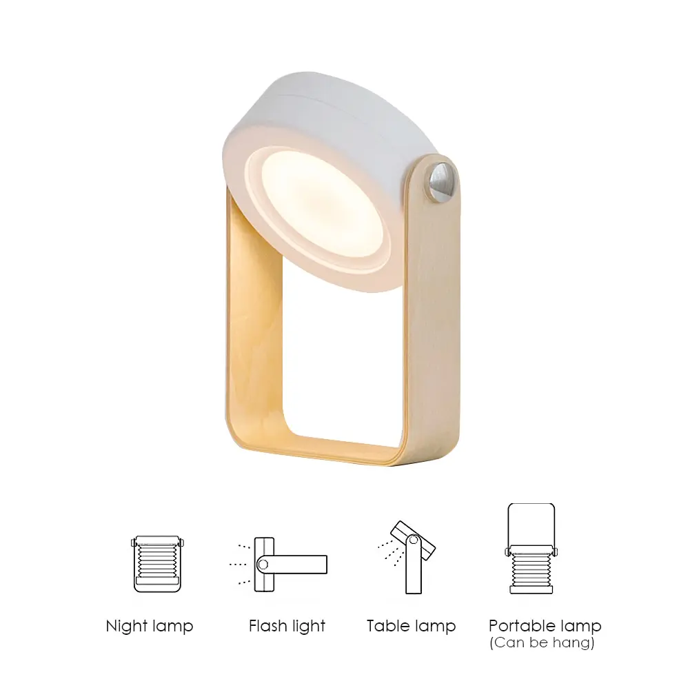 Foldable Touch Dimmable Reading LED Night Light Portable Lantern Lamp USB Rechargeable for Children Kids Gift Bedside Bedroom