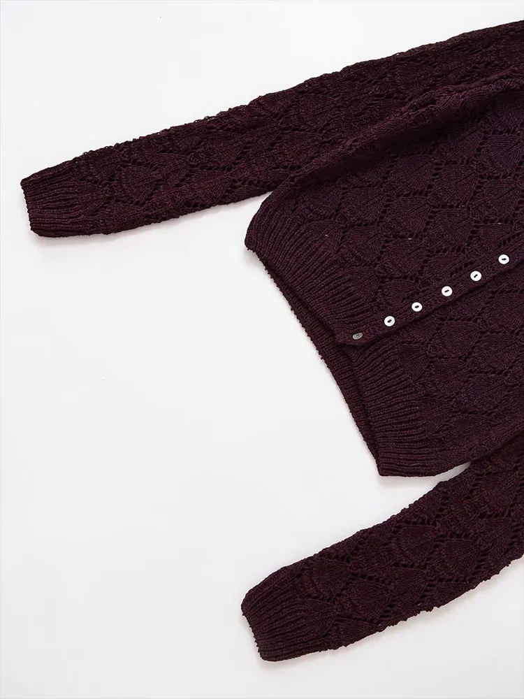 TFAFXY 2025 Damski Kardigan Dzianinowy Nowa Moda Swetry z Siateczki Płaszcz Damski Casual Elegancki Jednorzędowy Płaszcz ﻿ ﻿ ﻿ ﻿