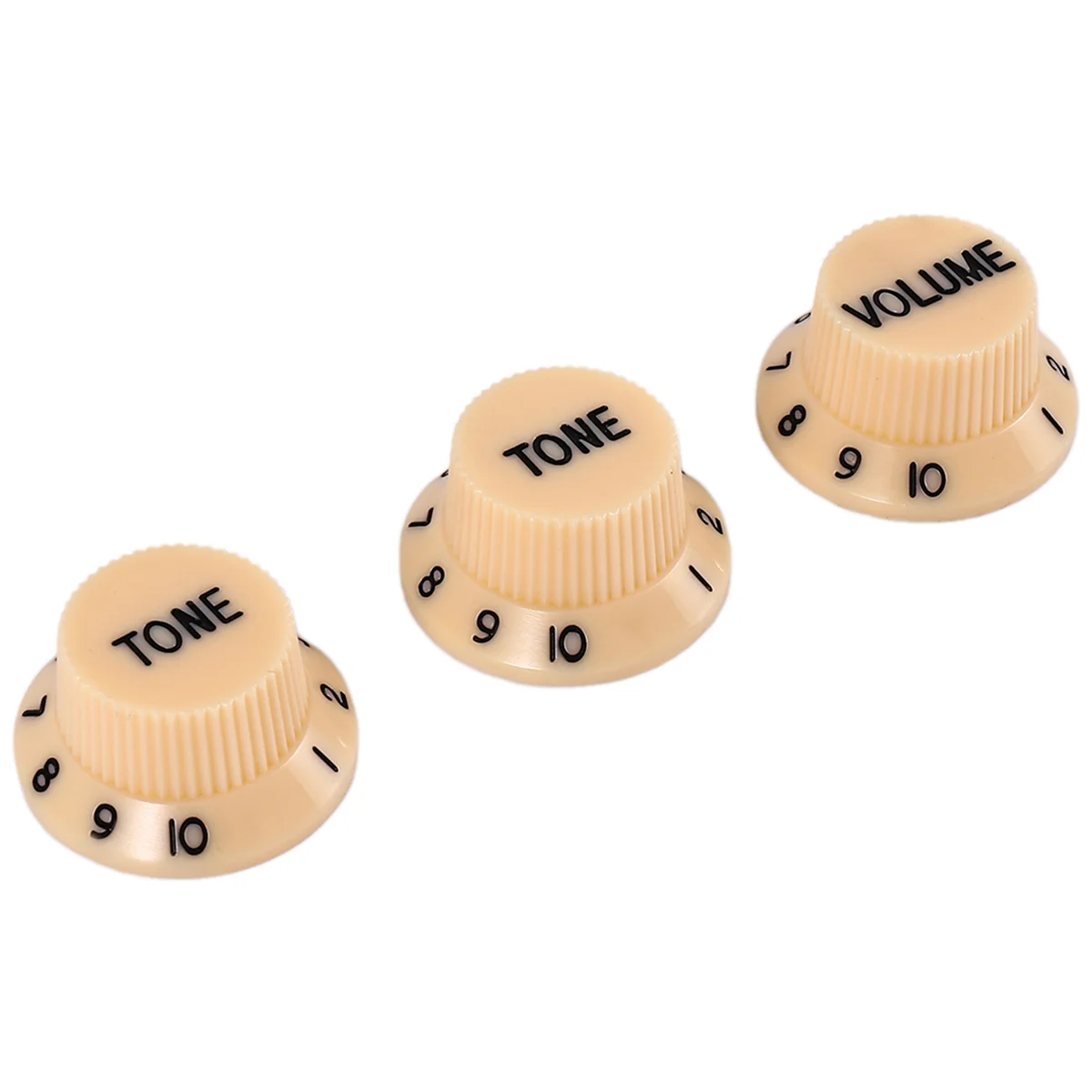 New Cream Dark Blue Font 1 Volume& 2 Tone Guitar Control Knobs For Fender Strat