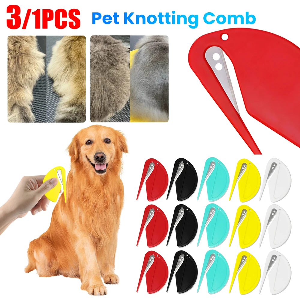 Gato e cão aberto nó pente, pêlo de cachorro, pele derramamento, aparador, Pet Grooming, depilação, novo